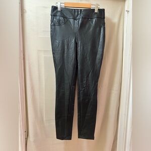 Laundry Shelli Segal Faux Leather Pants Black Skinny High Rise Stretch S
